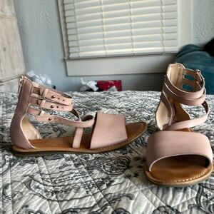 Blush pink gladiator style sandals
